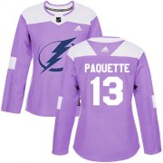 Cheap Adidas Lightning #13 Cedric Paquette Purple Authentic Fights Cancer Women's Stitched NHL Jersey