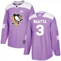 Wholesale Cheap Adidas Penguins #3 Olli Maatta Purple Authentic Fights Cancer Stitched Youth NHL Jersey