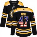 Wholesale Cheap Adidas Bruins #47 Torey Krug Black Home Authentic USA Flag Women's Stitched NHL Jersey