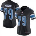 Wholesale Cheap Nike Lions #79 Kenny Wiggins Black Women's Stitched NFL Limited Rush Jersey