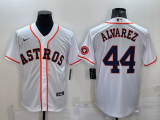 Wholesale Cheap Men's Houston Astros #44 Yordan Alvarez White With Patch Stitched MLB Cool Base Nike Jersey