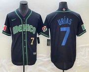 Wholesale Cheap Men's Mexico Baseball #7 Julio Urias Number 2023 Black Blue World Classic Stitched Jerseys
