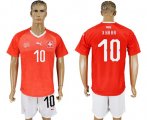 Wholesale Cheap Switzerland #10 Xhaka Red Home Soccer Country Jersey
