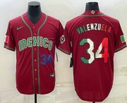 Wholesale Cheap Men's Mexico Baseball #34 Fernando Valenzuela Number 2023 Red Blue World Baseball Classic Stitched Jersey