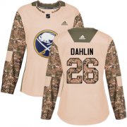 Wholesale Cheap Adidas Sabres #26 Rasmus Dahlin Camo Authentic 2017 Veterans Day Women's Stitched NHL Jersey