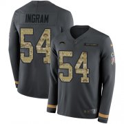 Wholesale Cheap Nike Chargers #54 Melvin Ingram Anthracite Salute to Service Men's Stitched NFL Limited Therma Long Sleeve Jersey