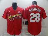 Wholesale Cheap Men's St. Louis Cardinals #28 Nolan Arenado Red Stitched MLB Cool Base Nike Jersey