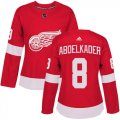 Wholesale Cheap Adidas Red Wings #8 Justin Abdelkader Red Home Authentic Women's Stitched NHL Jersey