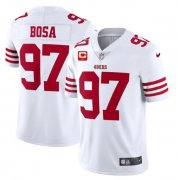 Wholesale Cheap Men's San Francisco 49ers 2022 #97 Nike Bosa White Scarlet With 1-star C Patch Vapor Untouchable Limited Stitched Football Jersey