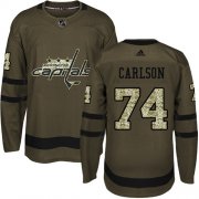 Wholesale Cheap Adidas Capitals #74 John Carlson Green Salute to Service Stitched Youth NHL Jersey