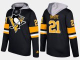 Wholesale Cheap Penguins #21 Michel Briere Black Name And Number Hoodie