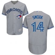 Wholesale Cheap Blue Jays #14 Justin Smoak Grey Flexbase Authentic Collection Stitched MLB Jersey