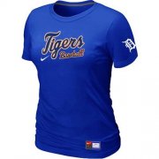 Wholesale Cheap Women's Detroit Tigers Nike Short Sleeve Practice MLB T-Shirt Blue