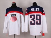 Wholesale Cheap 2014 Olympic Team USA #39 Ryan Miller White Stitched NHL Jersey