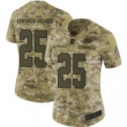 Wholesale Cheap Women's Nike Kansas City Chiefs #25 Clyde Edwards-Helaire Limited Camo 2018 Salute to Service Jersey