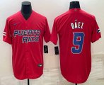 Wholesale Cheap Men's Puerto Rico Baseball #9 Javier Baez 2023 Red World Baseball Classic Stitched Jersey