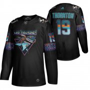 Wholesale Cheap San Jose Sharks #19 Joe Thornton Men's Adidas 2020 Los Tiburones Limited NHL Jersey Black
