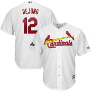 Wholesale Cheap St. Louis Cardinals #12 Paul DeJong Majestic 2019 Postseason Official Cool Base Player Jersey White