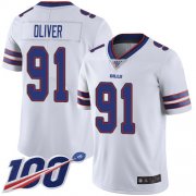 Wholesale Cheap Nike Bills #91 Ed Oliver White Men's Stitched NFL 100th Season Vapor Limited Jersey