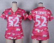 Wholesale Cheap Nike Ravens #52 Ray Lewis Pink Women's Stitched NFL Elite Camo Fashion Jersey