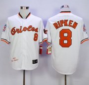 Wholesale Cheap Mitchell And Ness 1989 Orioles #8 Cal Ripken White Throwback Stitched MLB Jersey