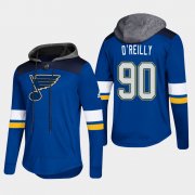 Wholesale Cheap Blues #90 Ryan O'Reilly Blue 2018 Pullover Platinum Hoodie