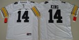 Wholesale Cheap Men's Iowa Hawkeyes #14 Desmond King White Limited Stitched College Football Nike NCAA Jersey