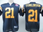Wholesale Cheap Jets #21 LaDainian Tomlinson Dark Blue With AFL 50TH Patch Stitched NFL Jersey