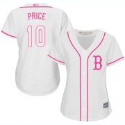 Wholesale Cheap Red Sox #10 David Price White/Pink Fashion Women's Stitched MLB Jersey