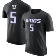 Wholesale Cheap Men's Sacramento Kings #5 De'Aaron Fox Black 2022-23 Statement Edition Name & Number T-Shirt