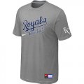 Wholesale Cheap MLB Kansas City Royals Light Grey Nike Short Sleeve Practice T-Shirt