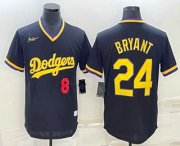 Wholesale Cheap Men's Los Angeles Dodgers #8 #24 Kobe Bryant Number Black Stitched Pullover Throwback Nike Jersey1