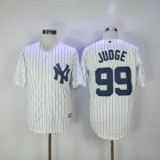 Wholesale Cheap Yankees #99 Aaron Judge White Strip New Cool Base Stitched MLB Jersey