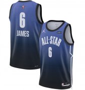 Wholesale Cheap Men's 2023 All-Star #6 LeBron James Blue Game Swingman Stitched Basketball Jersey