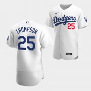 Wholesale Cheap Men's Los Angeles Dodgers #25 Trayce Thompson White Flex Base Stitched Jersey