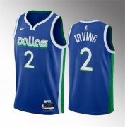 Wholesale Cheap Men's Dallas Mavericks #2 Kyrie Irving Blue City Edition Stitched Basketball Jersey