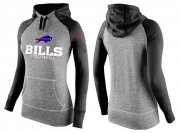 Wholesale Cheap Women's Nike Buffalo Bills Performance Hoodie Grey & Black