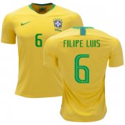 Wholesale Cheap Brazil #6 Filipe Luis Home Soccer Country Jersey
