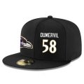 Wholesale Cheap Baltimore Ravens #58 Elvis Dumervil Snapback Cap NFL Player Black with White Number Stitched Hat