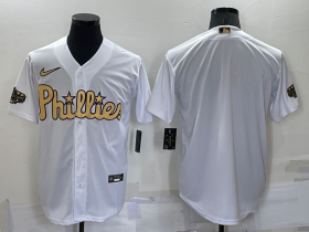 Wholesale Men\'s Philadelphia Phillies Blank White 2022 All Star Stitched Cool Base Nike Jersey