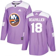 Wholesale Cheap Adidas Islanders #18 Anthony Beauvillier Purple Authentic Fights Cancer Stitched Youth NHL Jersey