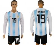 Wholesale Cheap Argentina #19 Banega Home Long Sleeves Soccer Country Jersey