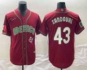Wholesale Cheap Men's Mexico Baseball #43 Patrick Sandoval 2023 Red World Classic Stitched Jerseys