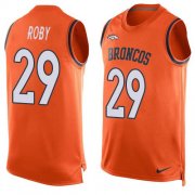 Wholesale Cheap Nike Broncos #29 Bradley Roby Orange Team Color Men's Stitched NFL Limited Tank Top Jersey