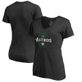 Wholesale Cheap Houston Astros Majestic Women's Forever Lucky V-Neck T-Shirt Black