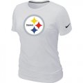 Wholesale Cheap Women's Nike Pittsburgh Steelers Logo NFL T-Shirt White