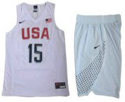 Wholesale Cheap 2016 Olympics Team USA Men's #15 Carmelo Anthony White Revolution 30 Swingman Basketball Jersey With Shorts