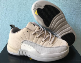 Wholesale Cheap Kids Air Jordan 12 Low Shoes Orewood Brown/Gray-White