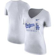 Wholesale Cheap Los Angeles Dodgers Nike Women's Tri-Blend Practice T-Shirt White