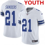 Wholesale Cheap Nike Youth Dallas Cowboys #21 Deion Sanders White Stitched NFL Vapor Untouchable Limited Jersey